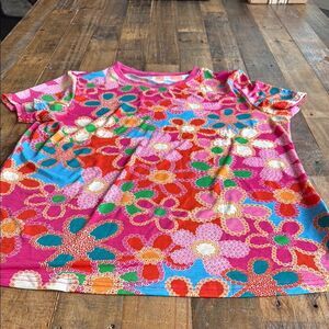 Colorful Floral Women’s L Stretchy shirt